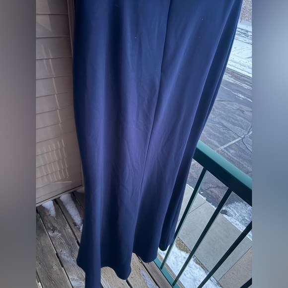 🆕 AQUA Formal Navy Blue Sleeveless Maxi Dress Slit Elegant Evening Gown Size 8 - Picture 8 of 15